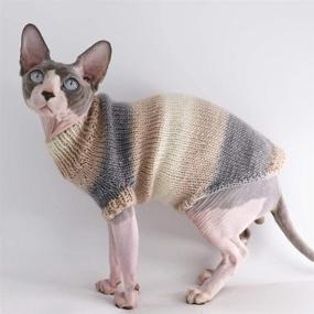 img 1 attached to Kitipcoo Clothes Sweater Hairless Sweaters Cats