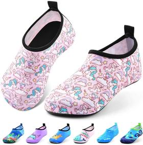 img 4 attached to 👟 Quick-Dry Non-Slip Water Shoes for Kids - Sunnywoo Aqua Socks for Boys and Girls, Toddler Swim Water Skin Barefoot Sports Shoes for Beach and Outdoor Activities