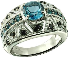 img 4 attached to RB Gems Sterling RHODIUM PLATED London Blue Topaz Boys' Jewelry ~ Rings