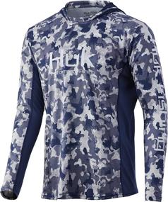 img 3 attached to 🎣 HUK Men's Icon X Camo Hoodie: The Ultimate UPF 50+ Long-Sleeve Fishing Shirt
