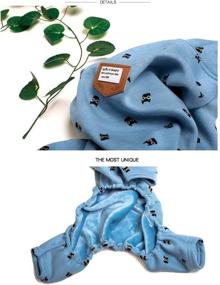 img 2 attached to Cozy & Cute: Small Dog Four Legs Bulldog Teddy Autumn Winter Velvet Pajamas with Owl Print, Blue