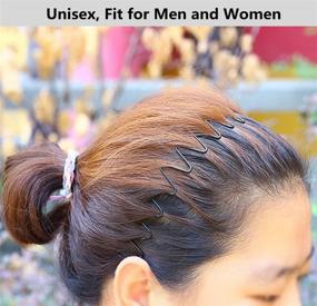 img 1 attached to XINGZHE Mens Headband: Stylish Metal Hair Bands for Women and Men's Sports - Non Slip, Wide Wavy Design - Perfect for Outdoor Workouts, Fashionable Haircare