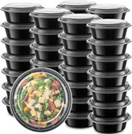 premium 50-pack meal prep plastic microwavable food containers with lids - 28 oz. black reusable storage lunch boxes - bpa-free, freezer & dishwasher safe, and food grade логотип