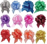 uniqooo 48pcs 12 colors assorted gift basket pull bows - perfect for birthdays, mother's day, anniversaries & more! large 6 inch size - convenient for gift bags, boxes, cars, weddings, and florist decorations - easy to assemble set logo