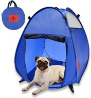 portable pop up pet house in a bag with 3 net windows and zipper door - ideal for dogs, cats, rabbits + more логотип