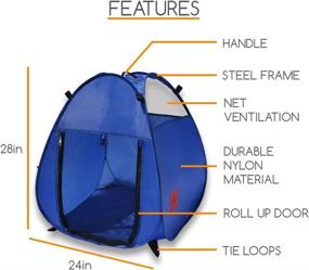 img 3 attached to Portable Pop Up Pet House in a Bag with 3 Net Windows and Zipper Door - Ideal for Dogs, Cats, Rabbits + More