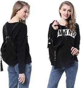 img 2 attached to 🎒 Stylish Nico Louise Genuine Backpack Shoulder Handbags & Wallets for Fashionable Women