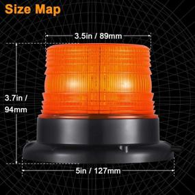 img 2 attached to 🚨 AT-HAIHAN Magnetic Rooftop Warning LED Strobe Beacon Flashing Lights: Ideal for Vehicles, ATV, UTV, Cars, Snow Plow Trucks - 12V 24V Amber Light
