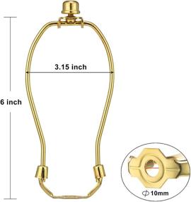 img 2 attached to 🔌 Enhance Your Lamps with 6 Inch Detachable Lamp Shade Harp Holder - 2 Set Heavy Duty Lamp Shade Bracket with Standard Saddle and Lamp Finial, Polished Brass for Table and Floor Lamps