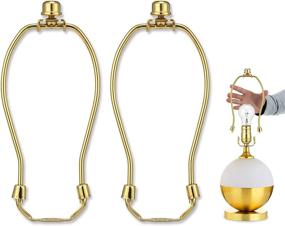 img 4 attached to 🔌 Enhance Your Lamps with 6 Inch Detachable Lamp Shade Harp Holder - 2 Set Heavy Duty Lamp Shade Bracket with Standard Saddle and Lamp Finial, Polished Brass for Table and Floor Lamps
