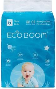 img 4 attached to ECO BOOM Ultra-Absorbent Disposable Diapers - Natural & Eco-Friendly, Size 5 (26lb+), 62 Count - Featuring Bio-Core Blend, No Latex or Chlorine