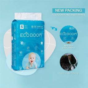 img 2 attached to ECO BOOM Ultra-Absorbent Disposable Diapers - Natural & Eco-Friendly, Size 5 (26lb+), 62 Count - Featuring Bio-Core Blend, No Latex or Chlorine