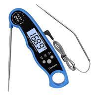 comluck ca002 digital meat thermometer: instant read for grilling, smoking, and cooking - 2-in-1 dual probe, oven safe, alarm for bbq, steak, turkey logo