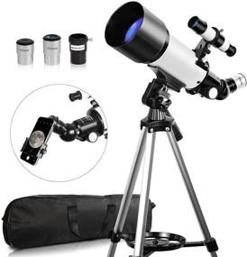 img 4 attached to 🌌 Adult Telescope for Astronomy Travel, Portable Refractor Telescope with Carry Bag, 70mm Aperture, 400mm Focal Length, Ideal Gift for Kids