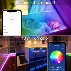 img 1 attached to 39.3ft WiFi Connect Waterproof Smart RGB LED Strip Lights by Arzerlize - Music Sync Color Changing Rope Tape Lights for Bedroom, Party, Indoor, Outdoor - APP Control with Remote