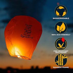 img 1 attached to 🏮 Liamology Chinese Lanterns: Biodegradable Sky Memorial Lanterns 10pk - Perfect for Funerals and Remembrance (Loved)