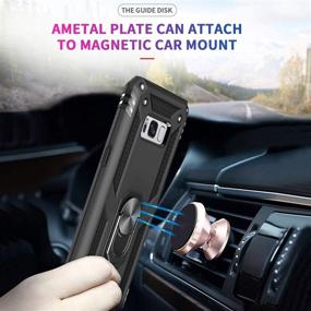 img 1 attached to 📱 LeYi Compatible Samsung Galaxy S8 Case with 3D PET Screen Protector [2 Pack] - Military-Grade Protection, Magnetic Car Holder, Kickstand - JSFS Black