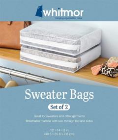 img 1 attached to 🧥 Keep Your Sweaters Organized and Protected with Whitmor Set of 2 Clear & White Sweater Bags