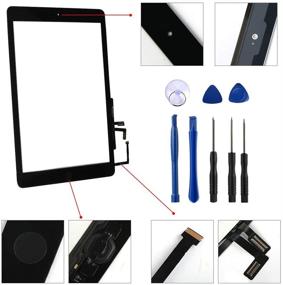 img 3 attached to 📱 KAKUSIGA iPad Air 1st (5th Generation) Touch Screen Glass Digitizer Replacement Kit - Includes Home Button Flex, Adhesive Tape, and Repair Tools (Black)