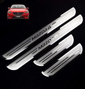 img 4 attached to Weigesi Stainless Steel Door Sill Scuff Plate Protector Trim for Mazda 6 Mazda6 Accessories 2015-2020