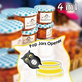 img 1 attached to 🦉 Green 4 in 1 Cute Fun Owl Multi Bottle Opener for Twist-off Caps - Ideal for Children, Weak Hands - Beer/Soda Can Opener & Jar Opener