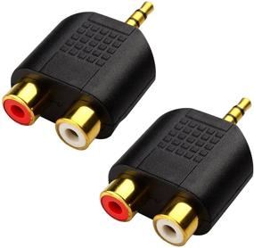 img 4 attached to 🎧 CERRXIAN LEMENG (2-Pack) Gold Plated 3.5mm Stereo to 2-RCA Male to Female Adapter: High-Quality Audio Splitter for Dual RCA Connection