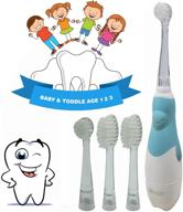 🦷 seago 513 детская электрическая зубная щетка, детская зубная щетка для малышей от 0 до 3 лет, мягкая зубная щетка с соническим движением и интеллектуальным таймером, светодиодным светом, электропитанием (синий) логотип