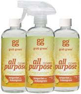 🍊 biodegradable all purpose cleaner spray - grab green natural tangerine with lemongrass: residue-free & streak-free finish logo