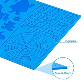 img 2 attached to 🖌️ ZALAVER 3D Pen TМат: Термостойкий силиконовый коврик с узорами для 3D-ручки, складной дизайн - в комплекте 2 пальчика-защитника (16,2 x 10,9 дюймов)