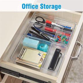 img 1 attached to 🗄️ Organize Your Bathroom and Kitchen with 18 Pcs Clear Plastic Drawer Organizer – Keep Makeup, Jewelry, and Utensils Neat and Tidy!