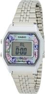 🌸 casio women's vintage floral dial alarm chronograph digital watch la680wa-2c logo