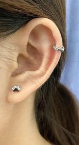 img 1 attached to 🐾 Stylish and Hypoallergenic 18g Mini Paw Print CZ Stud Earrings – Perfect for Women, Girls, and Pet Lovers!