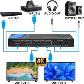 img 1 attached to 📺 OREI HD-202 2x2 HDMI 1.4V Матричный коммутатор/разветвитель: Пульт дистанционного управления, PIP, MHL, 3D, 1080p, 4K x 2K