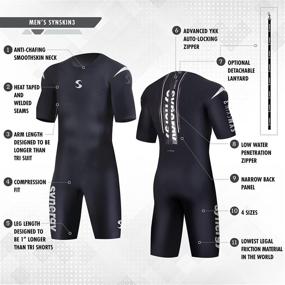 img 2 attached to Synergy Triathlon Swimskin - Men's SynSkin 3 Short Sleeve Skinsuit Ironman USAT & FINA Approved