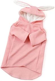 img 3 attached to 🐶 Yu-Xiang Dogs Hooded Knitted Sweaters: Cute Rabbit Ears Cat Pet Clothes for Spring, Autumn, Halloween & Easter – Pink Grey (Size S)