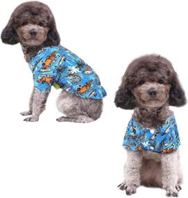 img 3 attached to 🌺 Stay Cool in Style: Medium Summer Pet Shirts - Hawaii Floral Design