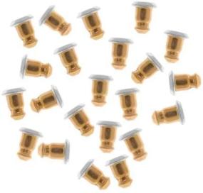 img 2 attached to 💎 Hypoallergenic Gold-Tone Bullet Clutch Earring Backs, 50 Pieces, 5.7x5mm