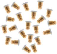 💎 hypoallergenic gold-tone bullet clutch earring backs, 50 pieces, 5.7x5mm logo