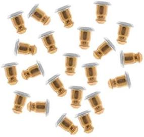 img 1 attached to 💎 Hypoallergenic Gold-Tone Bullet Clutch Earring Backs, 50 Pieces, 5.7x5mm