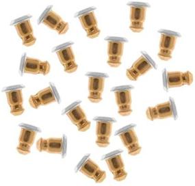 img 3 attached to 💎 Hypoallergenic Gold-Tone Bullet Clutch Earring Backs, 50 Pieces, 5.7x5mm