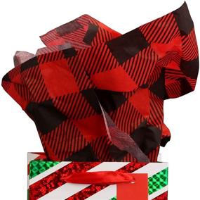 img 1 attached to Iconikal Red Buffalo Plaid Tissue Paper: 20 x 20-inches, 60-Sheet Pack - Festive and Versatile!