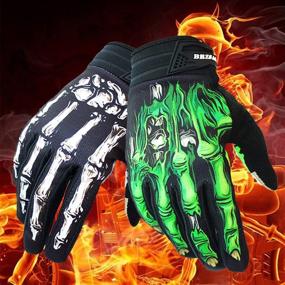 img 3 attached to 🧤 Skeleton Cycling Gloves for Motorcycles, Off-Road Vehicles, MTB - Bicycle Gloves with Shock Absorption, Non-Slip & Touch Screen Design, Ideal for Various Outdoor Sports