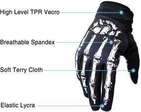 img 2 attached to 🧤 Skeleton Cycling Gloves for Motorcycles, Off-Road Vehicles, MTB - Bicycle Gloves with Shock Absorption, Non-Slip & Touch Screen Design, Ideal for Various Outdoor Sports