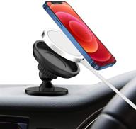 magsafe car mount - 360 degree rotation dashboard phone stand holder - hands free mount for iphone 12 - black logo