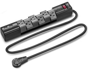 img 4 attached to 🔌 Nekteck Flat Plug Surge Protector Power Strip - 6 Rotating Outlets, 2 USB Ports, 590 Joules, 6ft Extension Cord - Ideal for Home, Office, Hotel