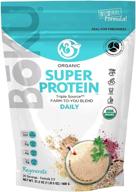 bōku organic super protein: веганский протеиновый порошок 21,2 унции - все необходимые аминокислоты, без глютена, сертифицировано usda - 20 порций логотип