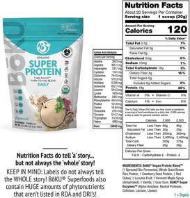 img 2 attached to BōKU Organic Super Protein: Vegan Protein Powder 21.2 oz - All Essential Amino Acids, Gluten-Free, USDA Certified - 20 Servings