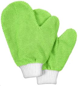 img 2 attached to Efficient TidyUps 4 Pack Microfiber Dusting Gloves & Glass Cleaning Mitts for Streak-Free Home Cleaning (Green)