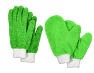 efficient tidyups 4 pack microfiber dusting gloves & glass cleaning mitts for streak-free home cleaning (green) logo