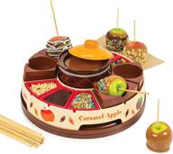 🍫 nostalgia cca5 lazy susan chocolate & caramel apple party set: heated fondue pot, 25 sticks, decorating & toppings trays logo